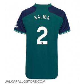 Arsenal William Saliba #2 Kolmaspaita Naisten 2023-24 Lyhythihainen